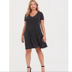 Torrid Gray V-Neck Trapeze Sweater Dress